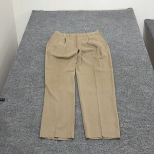 Baracuta Trousers Mens 38 Tan 100% Silk Pleated Front Classic Luxury Dress Pants